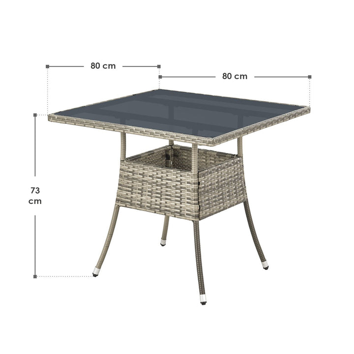 Eckiger Polyrattan Gartentisch Yoro