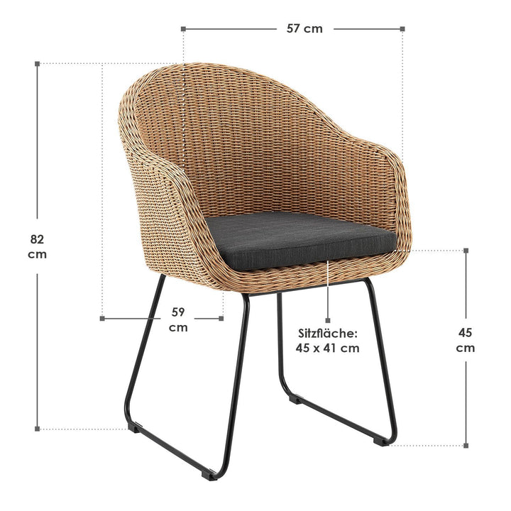 Chaise en rotin et osier Cody