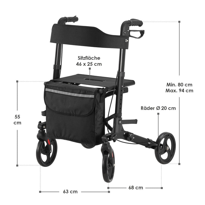 Déambulateur en aluminium Vital avec siège