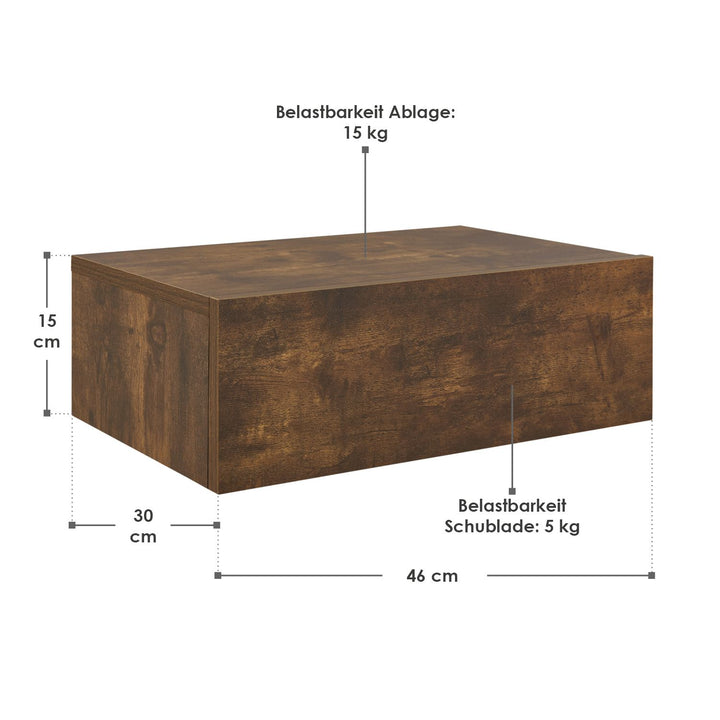 Lot de 2 tables de nuit suspendues