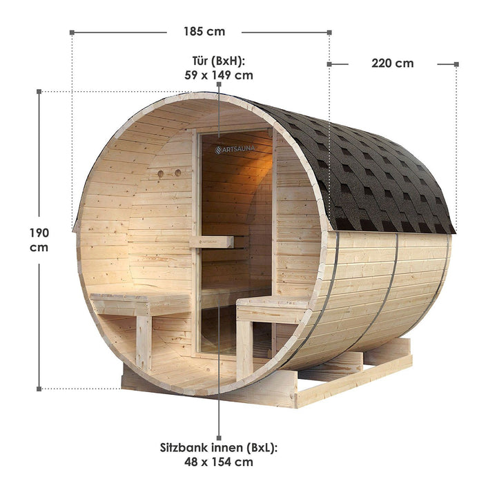 Sauna tonneau Spitzberg avec poêle de sauna