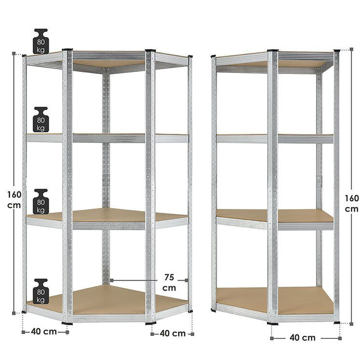 Étagère d'angle Corner Easy 160 x 75 x 40-75 cm