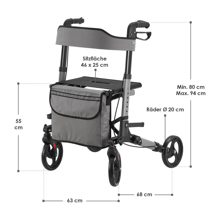 Déambulateur en aluminium Vital avec siège