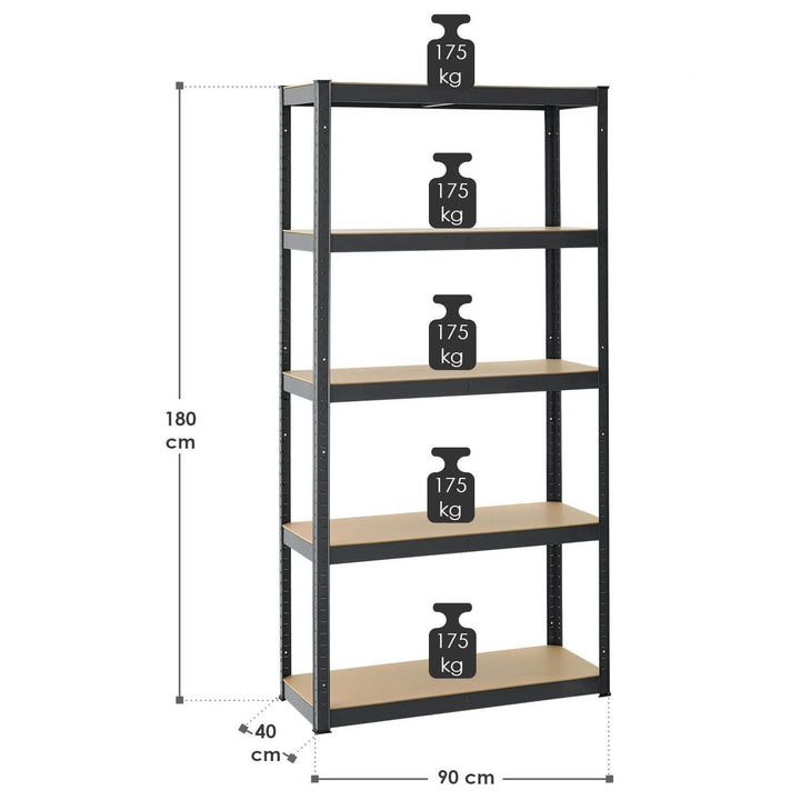 Lagerregal Basic 2er bis 8er Set 180 x 90 x 40 cm