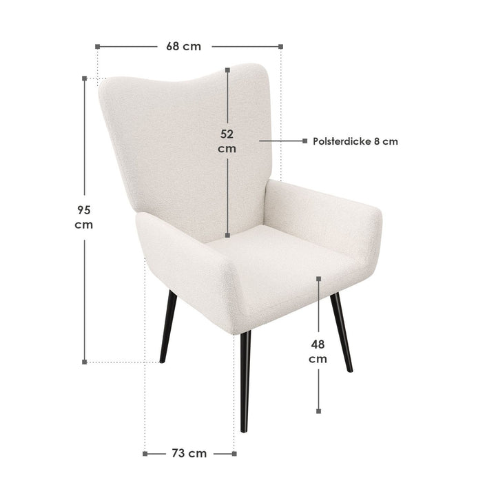 Ohrensessel mit optionalem Hocker Odense