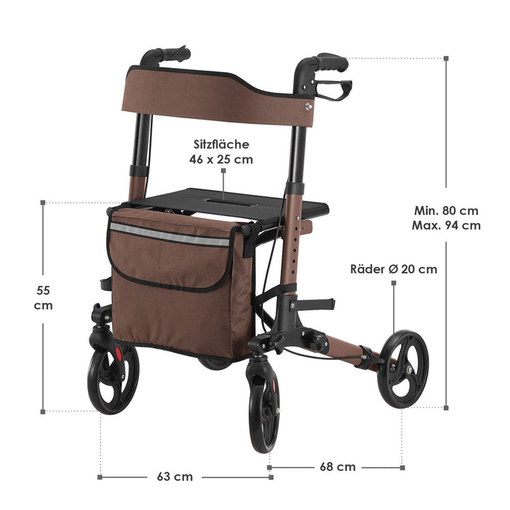 Déambulateur en aluminium Vital avec siège