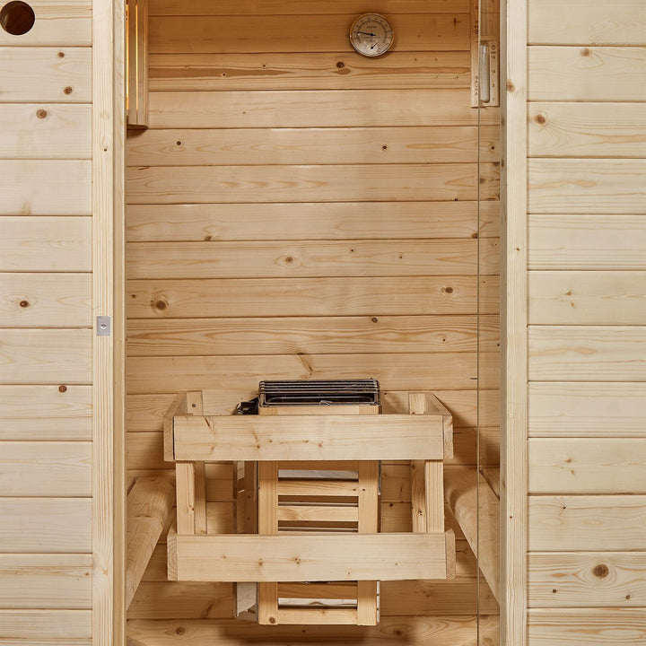 Sauna tonneau Spitzberg avec poêle de sauna