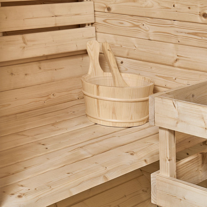 Sauna tonneau Spitzberg avec poêle de sauna