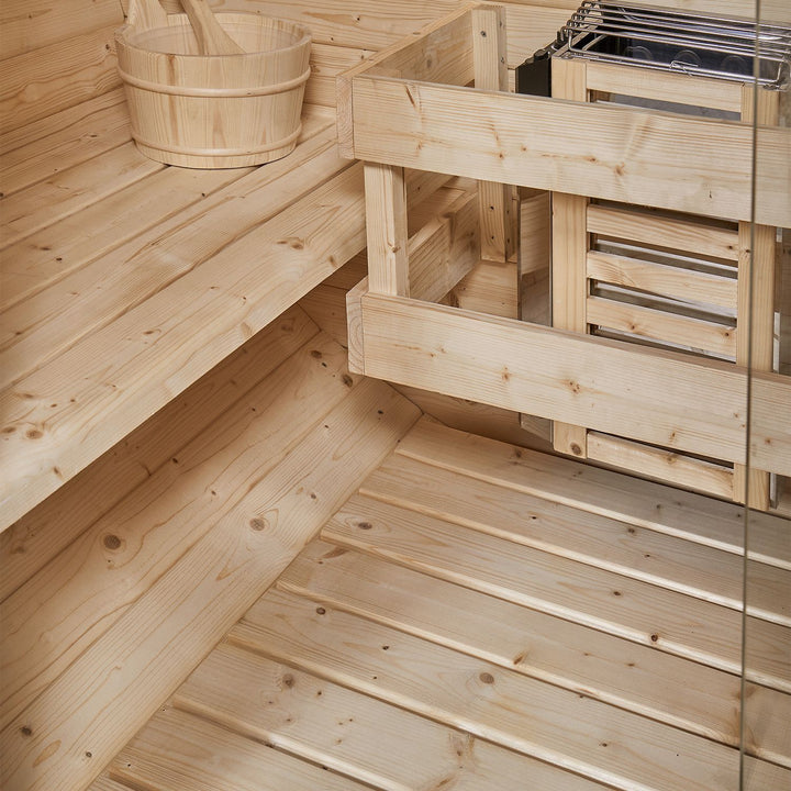 Sauna tonneau Spitzberg avec poêle de sauna