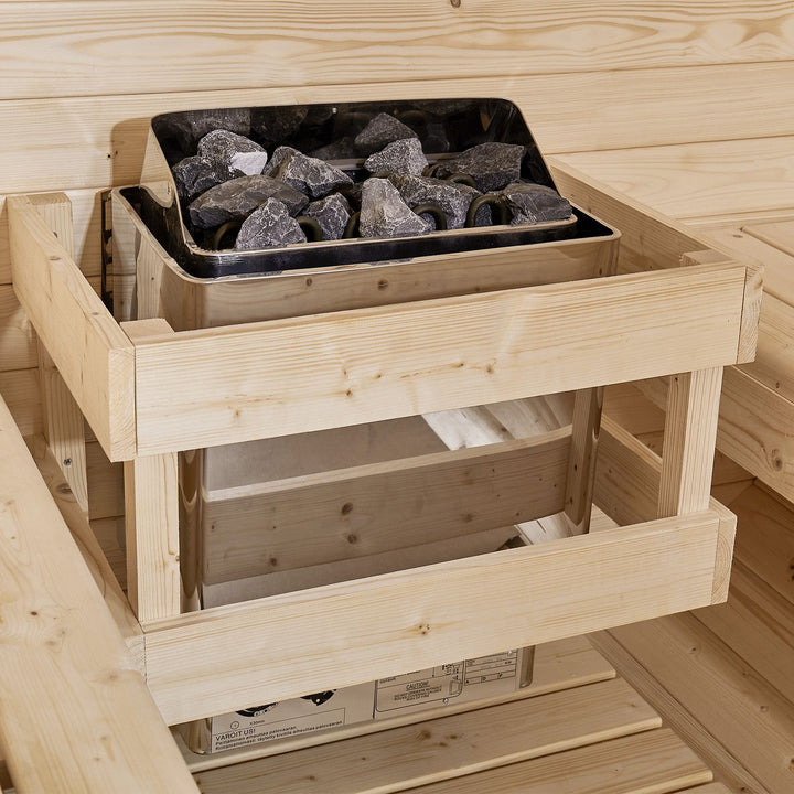 Sauna tonneau Spitzberg avec poêle de sauna