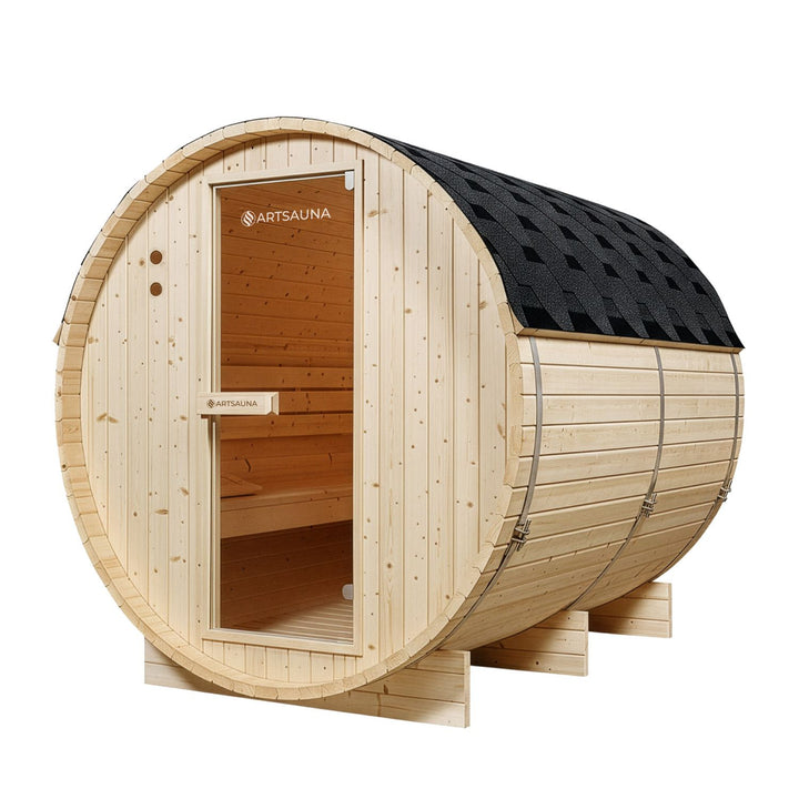 Sauna tonneau Spitzberg avec poêle de sauna