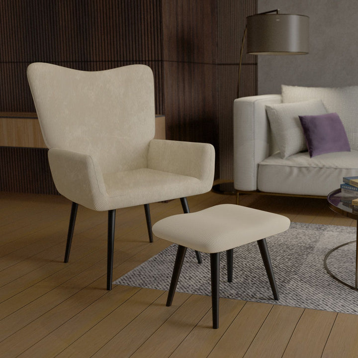 Ohrensessel mit optionalem Hocker Odense