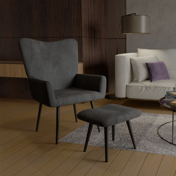 Ohrensessel mit optionalem Hocker Odense