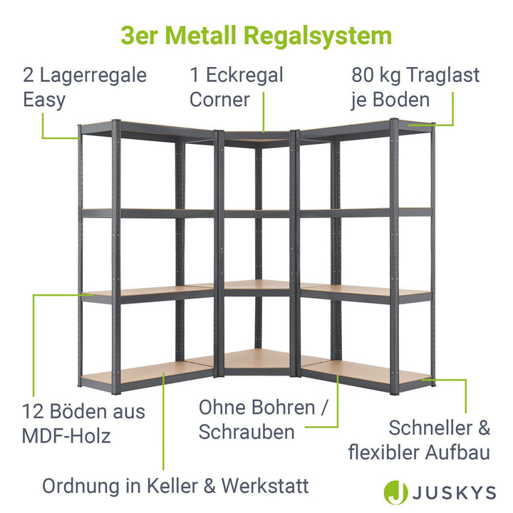 3er Regalsystem 1 Corner & 2 Easy