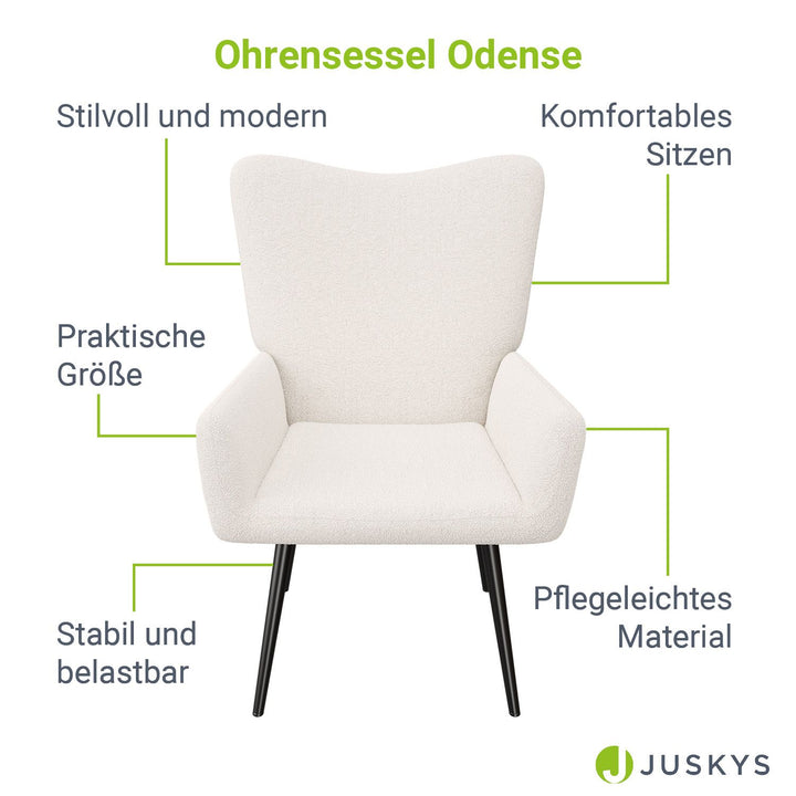 Ohrensessel mit optionalem Hocker Odense