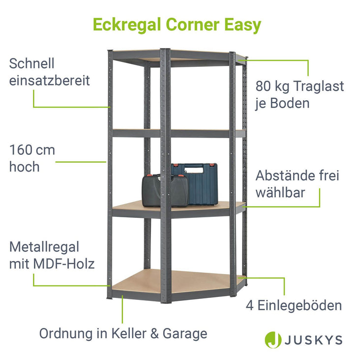 Étagère d'angle Corner Easy 160 x 75 x 40-75 cm