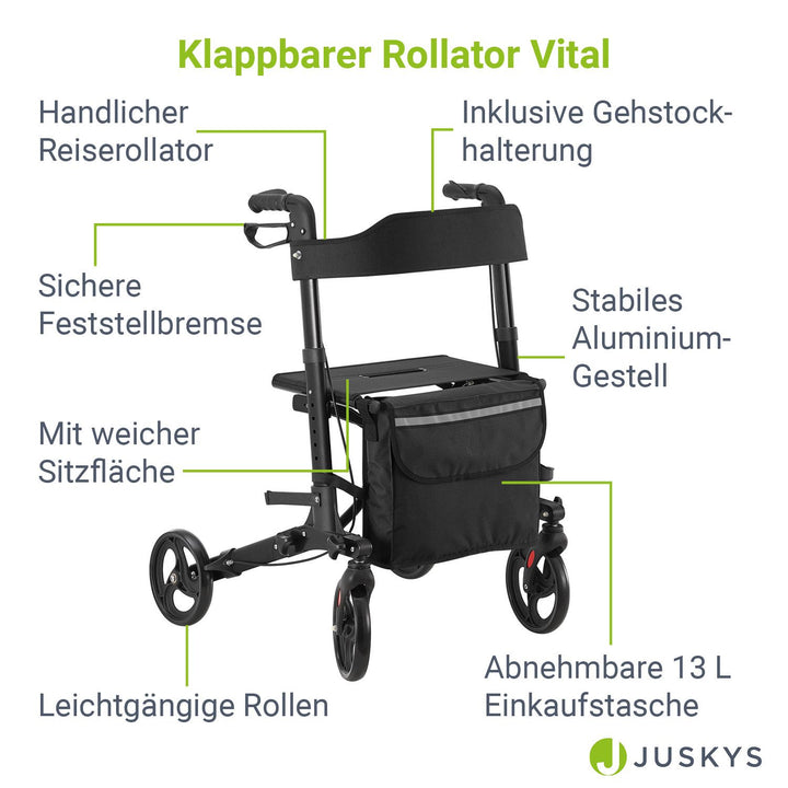 Déambulateur en aluminium Vital avec siège