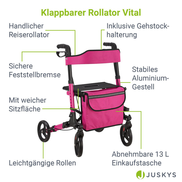 Déambulateur en aluminium Vital avec siège