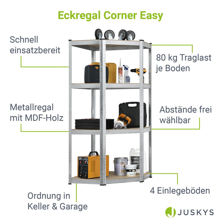 Étagère d'angle Corner Easy 160 x 75 x 40-75 cm