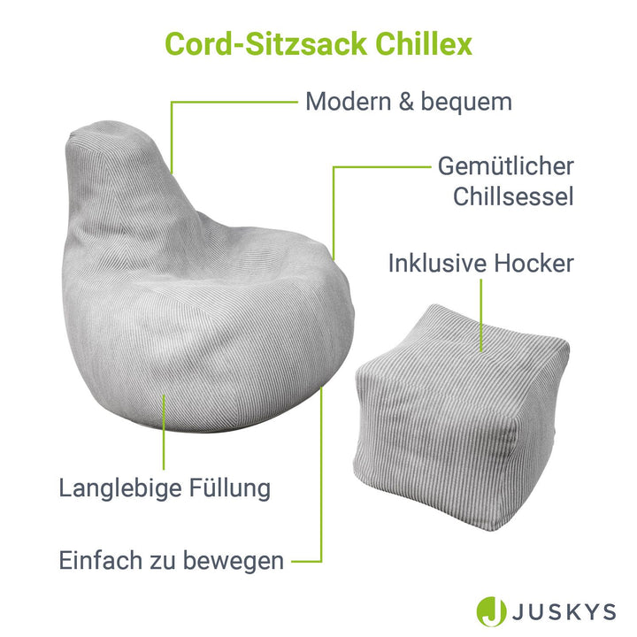 Sitzsack Chillex mit Hocker
