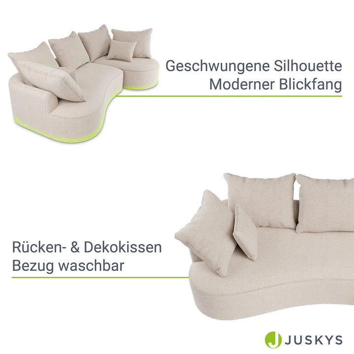 Sofa Tirano mit Ottomane & Dekokissen