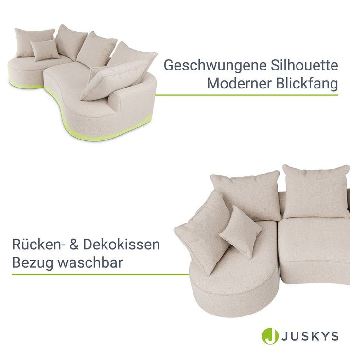Sofa Tirano mit Ottomane & Dekokissen