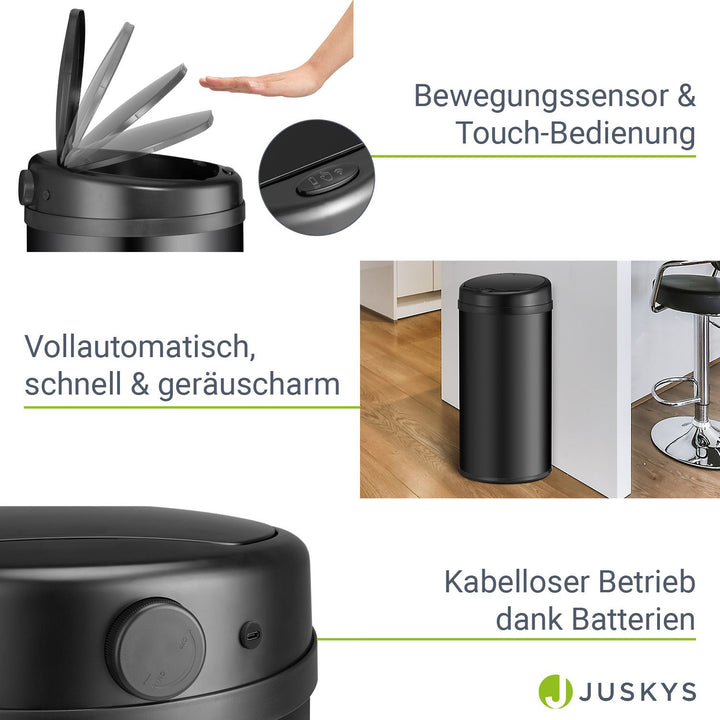 Runder Mülleimer mit Sensor