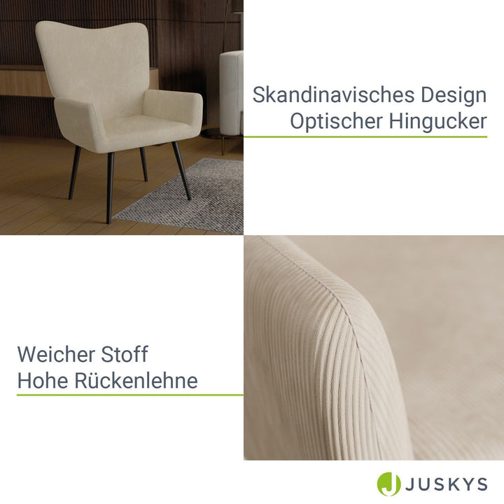 Ohrensessel mit optionalem Hocker Odense