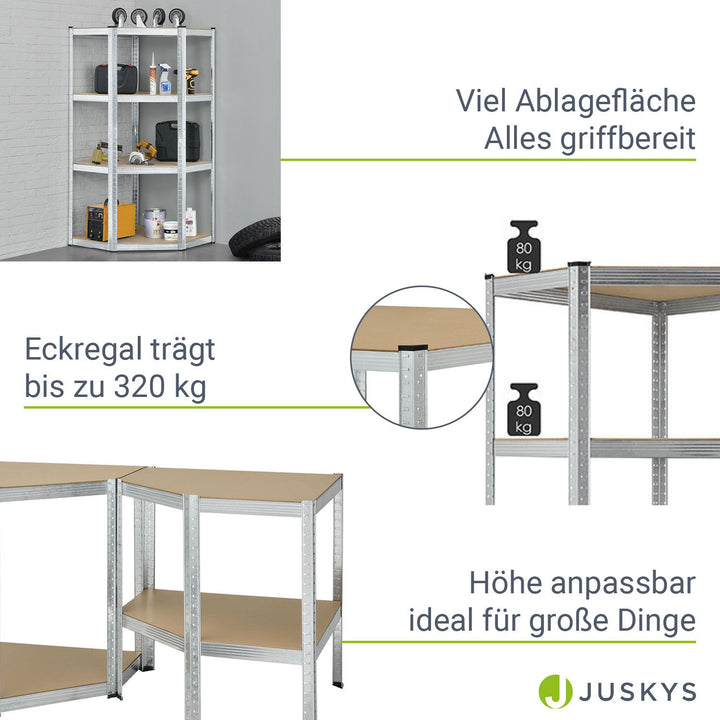 Étagère d'angle Corner Easy 160 x 75 x 40-75 cm