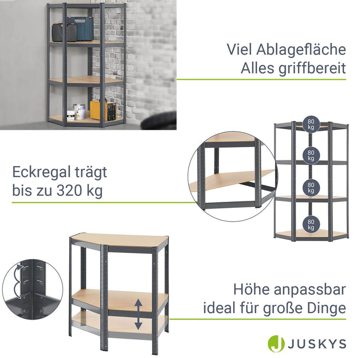 Étagère d'angle Corner Easy 160 x 75 x 40-75 cm