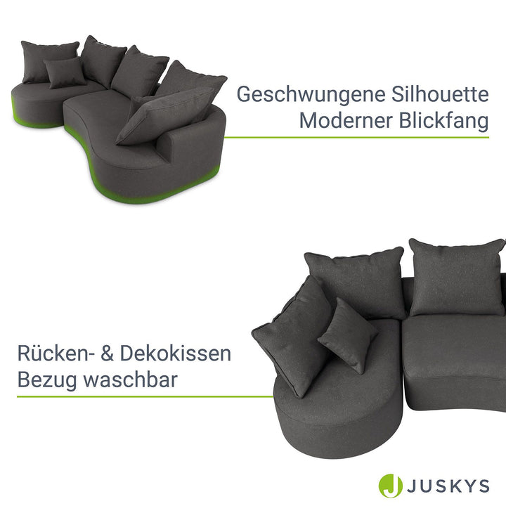 Sofa Tirano mit Ottomane & Dekokissen
