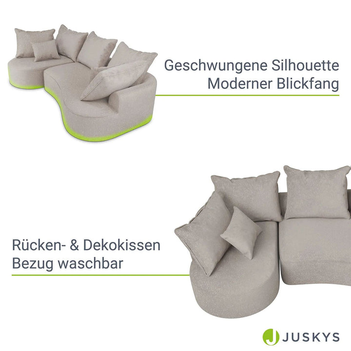 Sofa Tirano mit Ottomane & Dekokissen