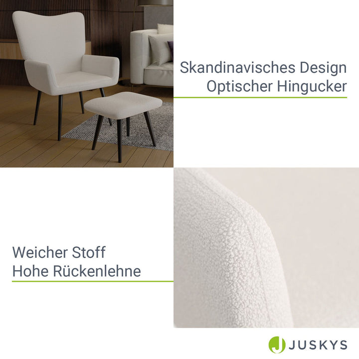 Ohrensessel mit optionalem Hocker Odense
