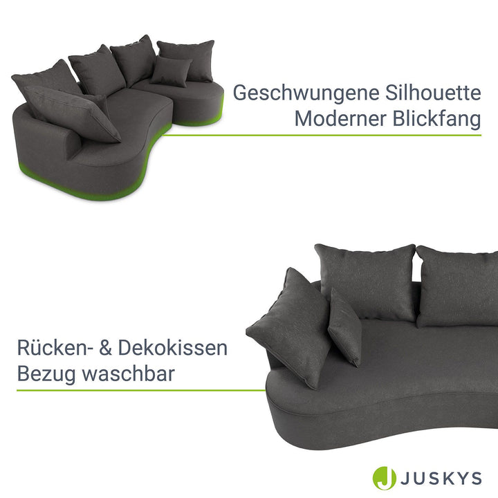 Sofa Tirano mit Ottomane & Dekokissen