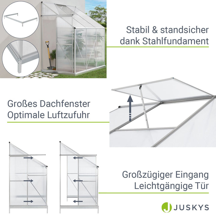 Aluminium Gewächshaus mit Fundament