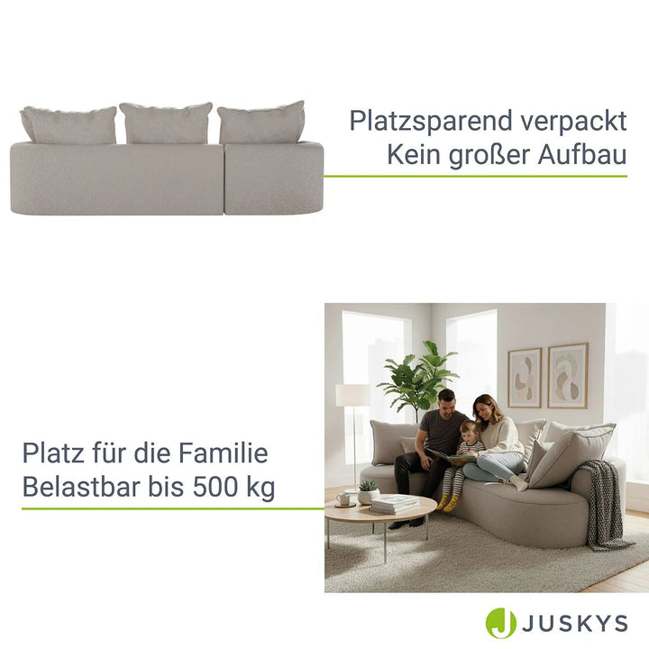 Sofa Tirano mit Ottomane & Dekokissen