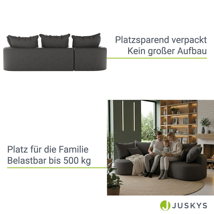 Sofa Tirano mit Ottomane & Dekokissen