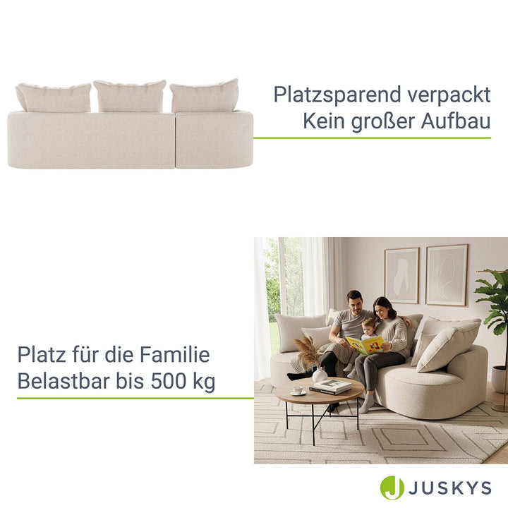 Sofa Tirano mit Ottomane & Dekokissen