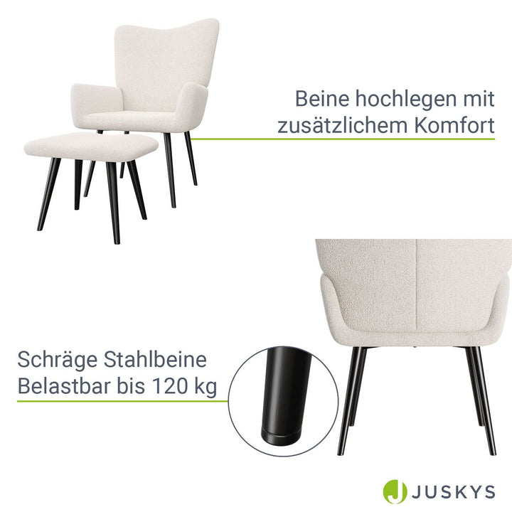 Ohrensessel mit optionalem Hocker Odense