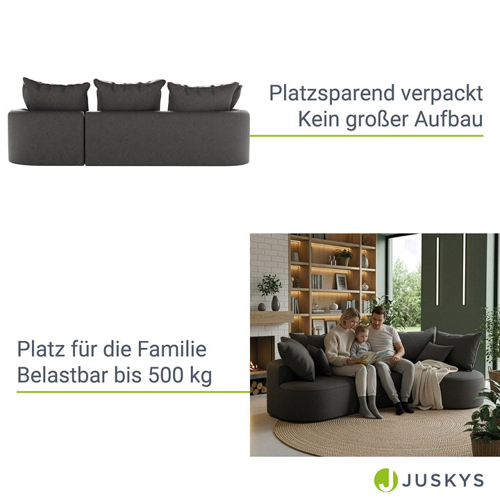 Sofa Tirano mit Ottomane & Dekokissen