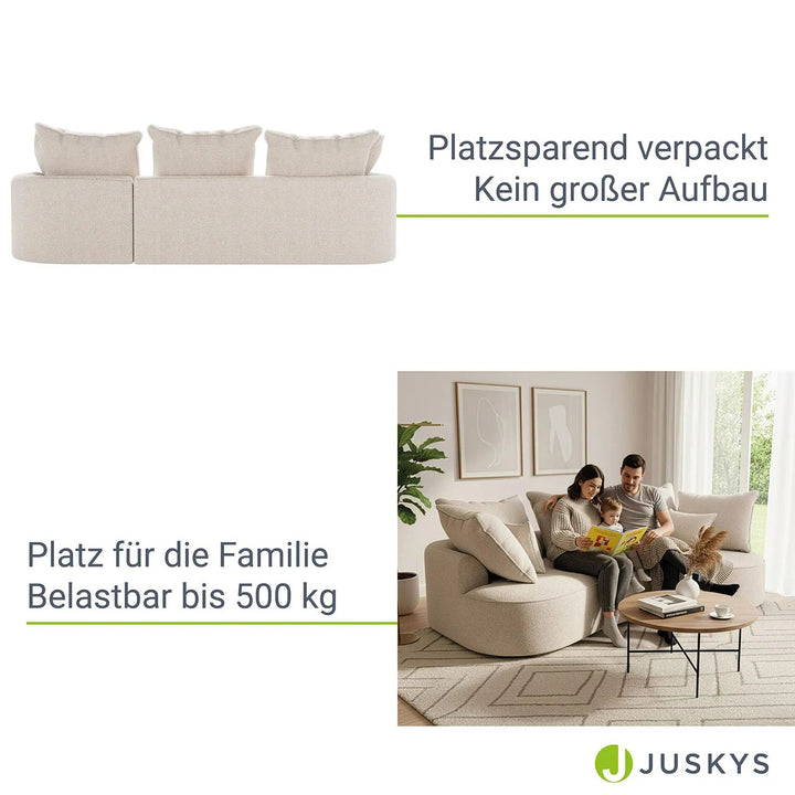 Sofa Tirano mit Ottomane & Dekokissen