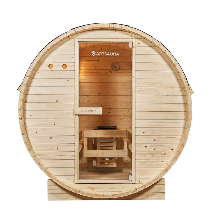 Sauna tonneau Spitzberg avec poêle de sauna