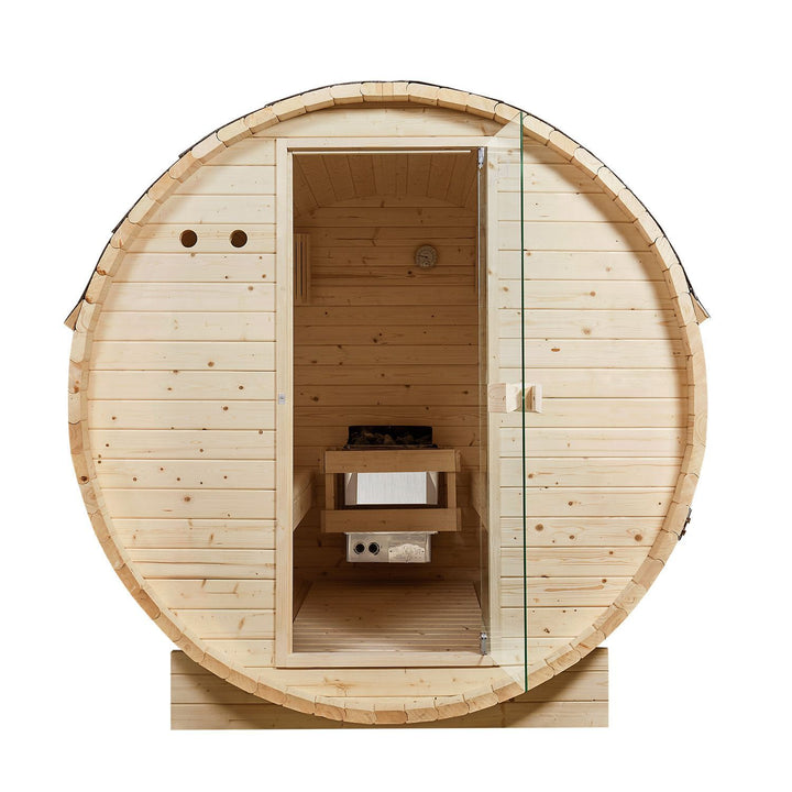 Sauna tonneau Spitzberg avec poêle de sauna