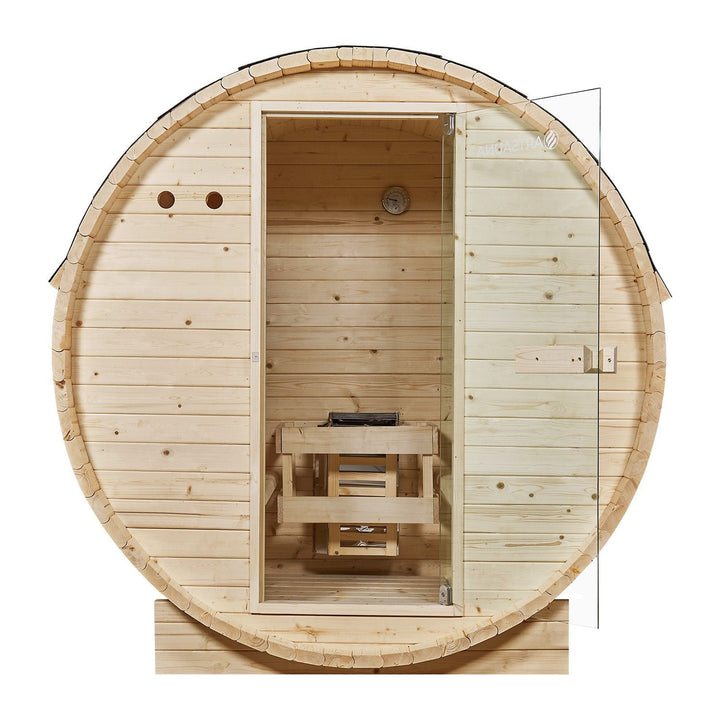 Sauna tonneau Spitzberg avec poêle de sauna