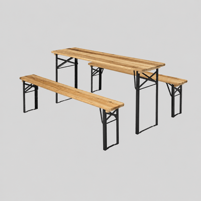 Table bière + Bancs pliants