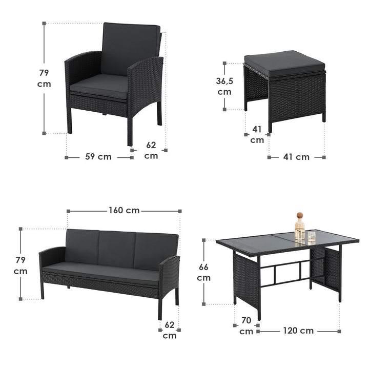 Ensemble de sièges en polyrotin Turin