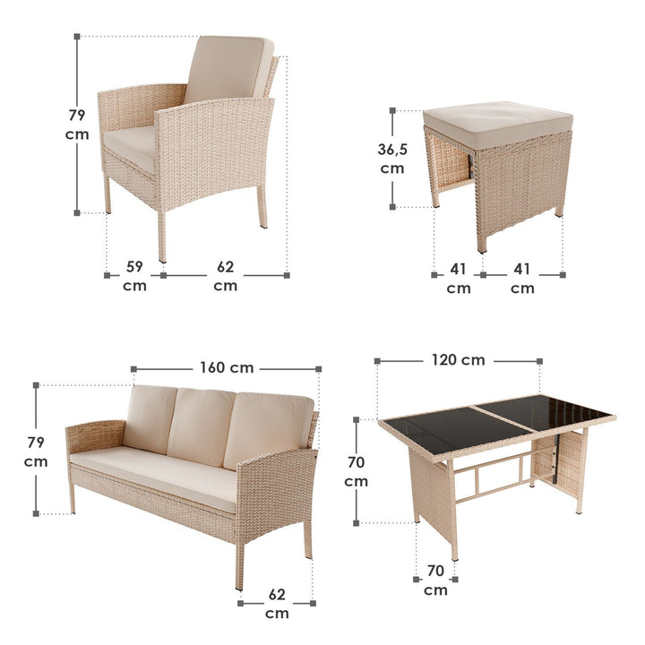 Ensemble de sièges en polyrotin Turin