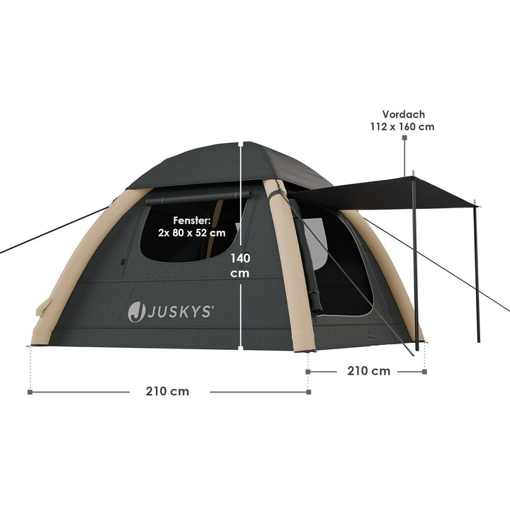 Tente gonflable avec accessoires pour 1 à 4 personnes