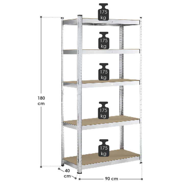 Lagerregal Basic 2er bis 8er Set 180 x 90 x 40 cm