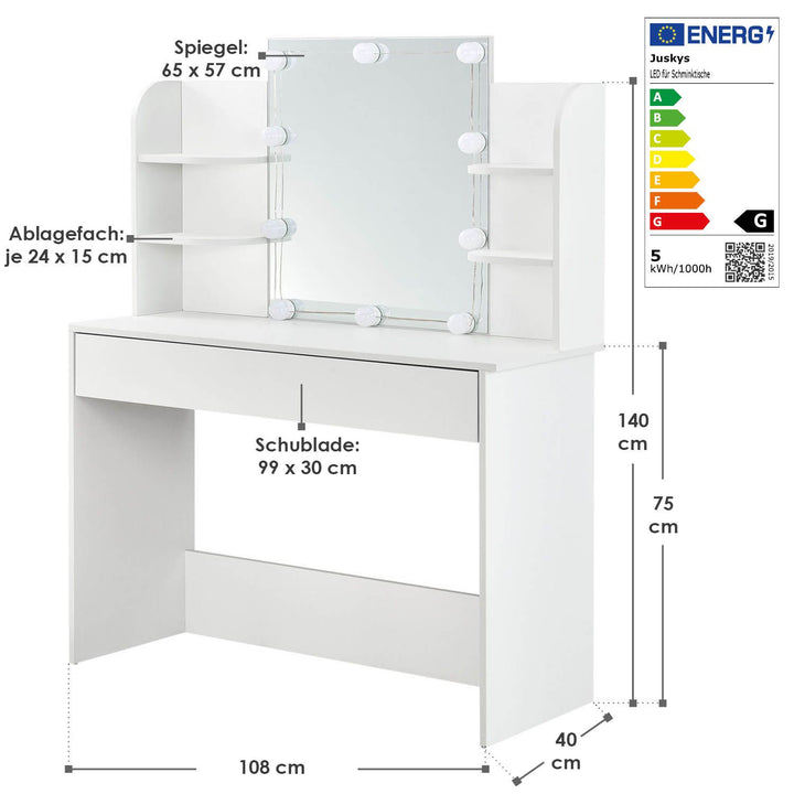 Coiffeuse Bella avec éclairage LED